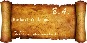 Bodosi Alóma névjegykártya